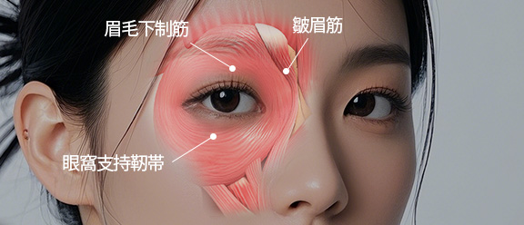 皺眉筋、眉毛下制筋 切除